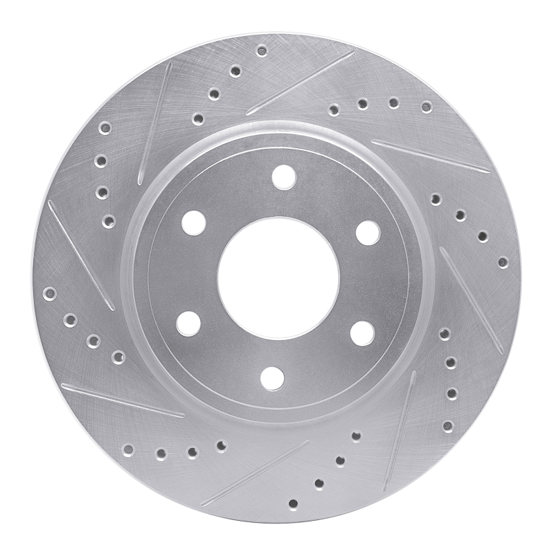 Nissan Frontier Brake Rotor (1) - Front Left - R1 Concepts - Drilled & Slotted - Silver - `05-`21 Nissan Frontier Brake Rotor (1) - Front Left - R1 Concepts - Drilled & Slotted - Silver - `05-`21